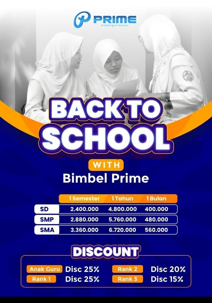 Brosur Back to School Bimbel Prime